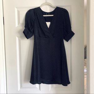 NEW- Navy  Zara Dress polka dot